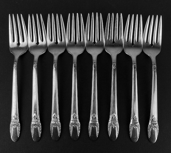 Set X Salad Forks 1847 Rogers Bros First Love 1937 Pattern