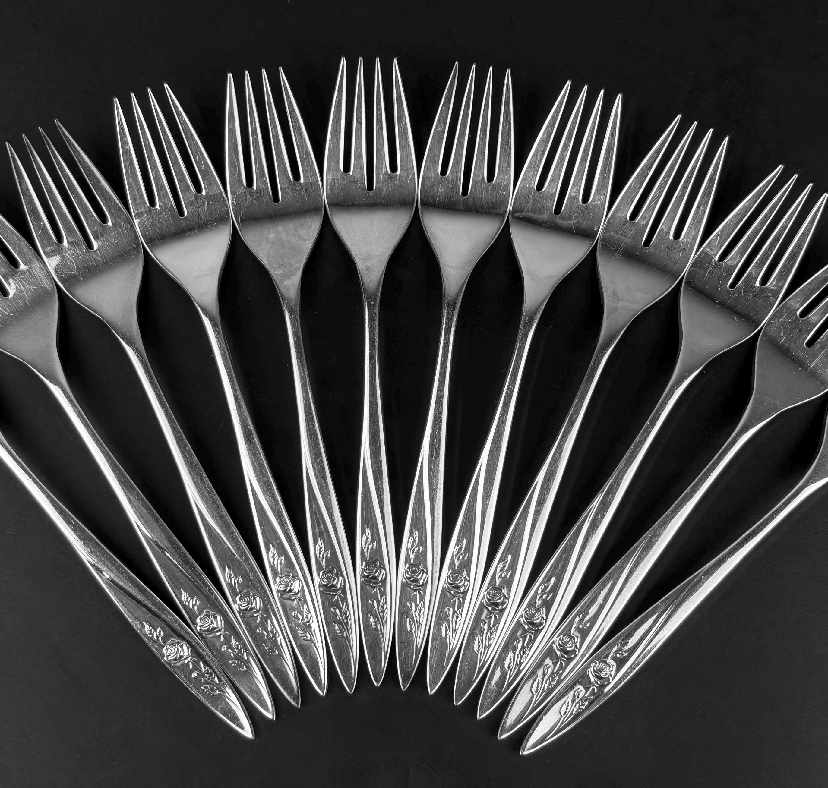 Rose Pattern Silverware - Etsy Canada