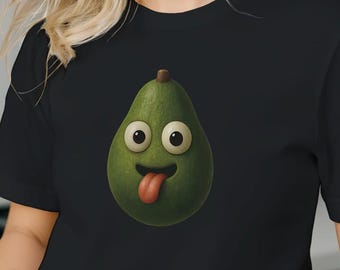 Surreal Freaky Avocado Face T-shirt | Funny Cartoon Avocado Tee