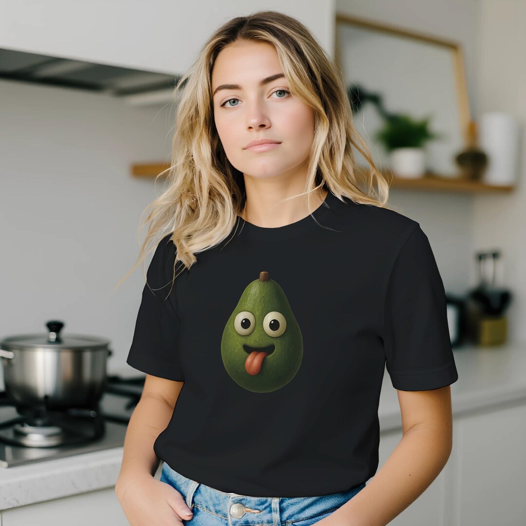Surreal Freaky Avocado Face T-shirt | Funny Cartoon Avocado Tee