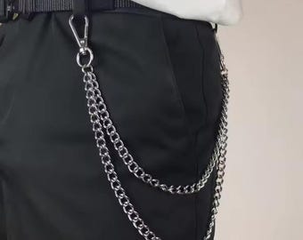 Cadena para pantalones de metal punk: moda hip-hop gótica unisex