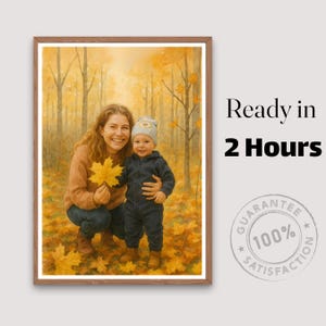 Regalo personalizado para el Día de la Madre, retrato personalizado de madre y bebé, retrato sin rostro, estilo acuarela digital, retrato imprimible para mamá