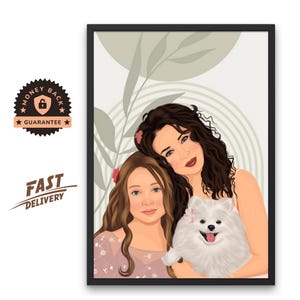 Ritratto artistico, disegno di ritratto da foto, dipinto personalizzato di ritratto di cane, regali di ritratto di cane, ritratto di gatto, regali personalizzati per le donne