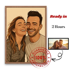 Digital gift, Custom Portrait from Photo, Gift for Anniversary or Mother's Day, Detailed Mother's Day Portrait, Personalized Couple Portrait