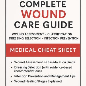 Complete Wound Care Guide PDF | Wound Management | Dressing Selection | Infection Prevention | Medical Cheat Sheet | Digital Download