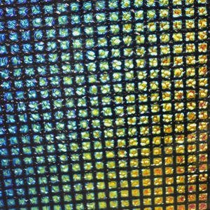 4"x4" Dichroic Glass -Square 3 Rainbow on Dew Drop - Black - coe90 - Thin - Random Cut