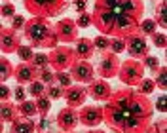 Tabitha's 96 coe Murrine Mixed Size Red Poppy 1oz