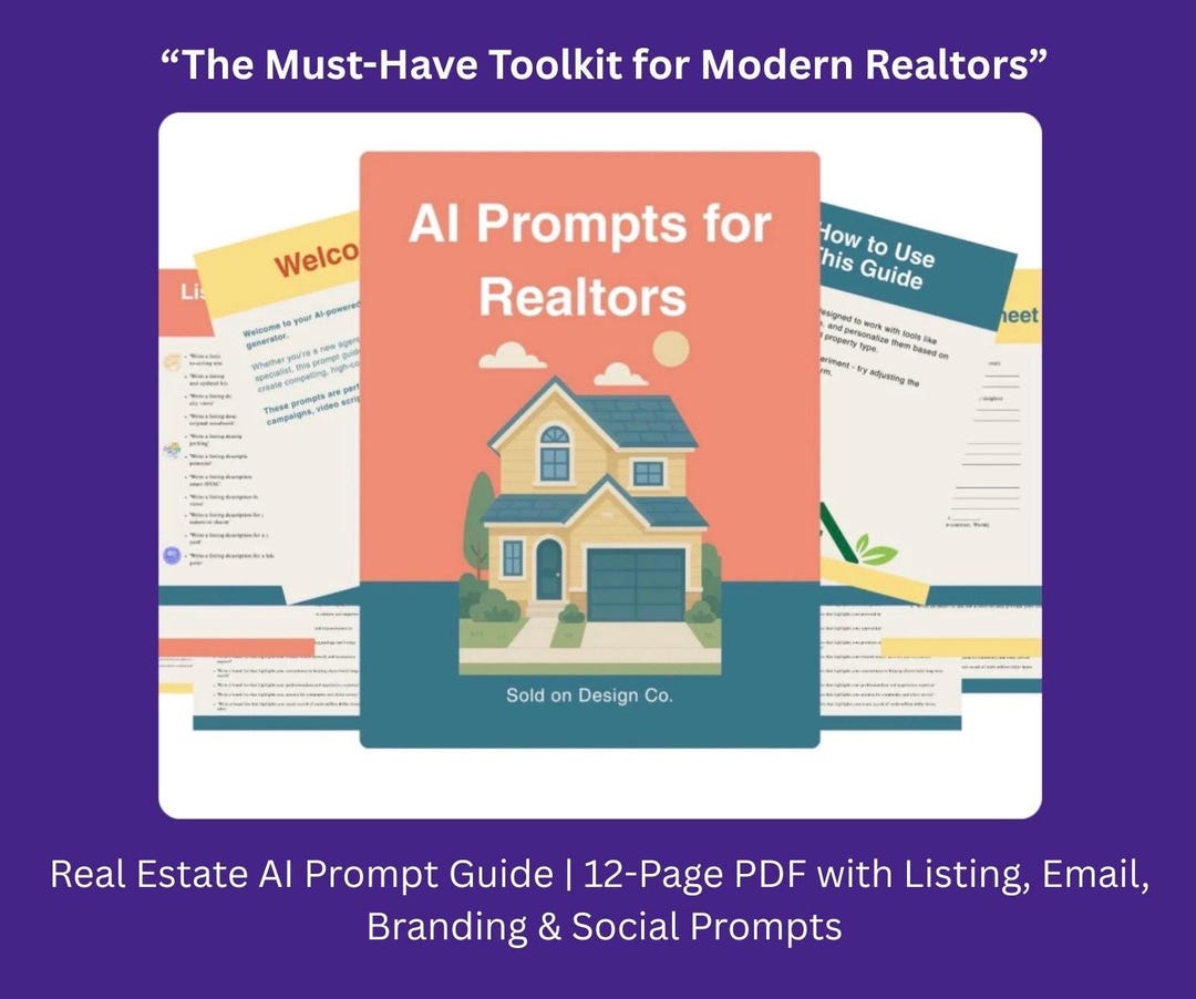 Prompt Realtor Realtor AI Prompt Guide – Real Estate Marketing, Branding (12-page PDF ...