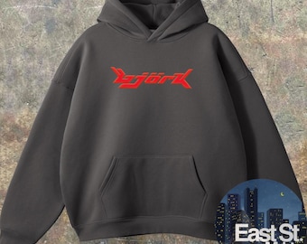 Bjork 2000s Logo Hoodie: Vintage 90s Music Cosy Hoodie