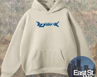 Bjork Y2K Logo Hoodie: Vintage 90s Music Cosy Hoodie