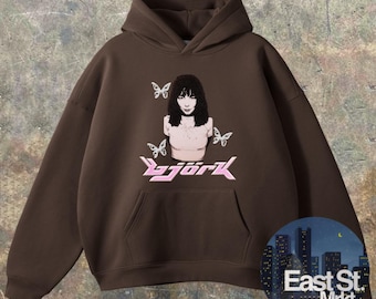 Bjork Butterfly Hoodie: Vintage 90s Music Cosy Hoodie