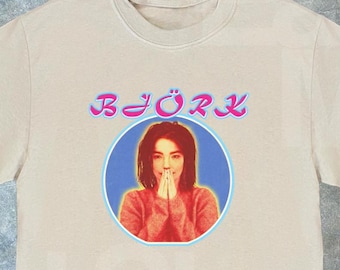 Camiseta de Björk: estilo pop vintage, camiseta de música retro