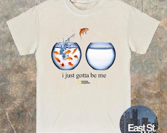 I Just Gotta Be Me Flying Goldfish T-shirt - Vintage National Tee 90s 00s Style