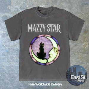 Mazzy Star MOON CAT T-Shirt v2 | Gift Idea | Vintage Style | Cool t-shirt | Retro tee | Festival | Music T-Shirt | 90s Style | y2k | Grunge