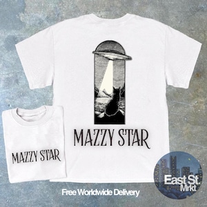 Mazzy Star UFO Cat T-Shirt | Gift Idea | Vintage Style | Cool t-shirt | Retro tee | Festival | Music T-Shirt | 90s Style | y2k | Grunge Era