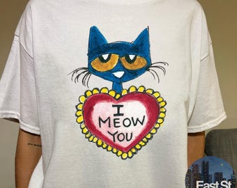 Pete The Cat Valentinstag Grafik-T-Shirt: Vintage Style T-Shirt