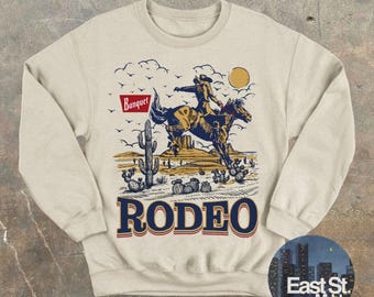 Vintage Rodeo Cowboy Sweater: Western Graphic Sweatshirt