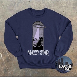 Mazzy Star CAT UFO Sweatshirt | Vintage Style | Cool t-shirt | Retro tee | Festival | Music T-Shirt | 90s Style | y2k | Grunge Era