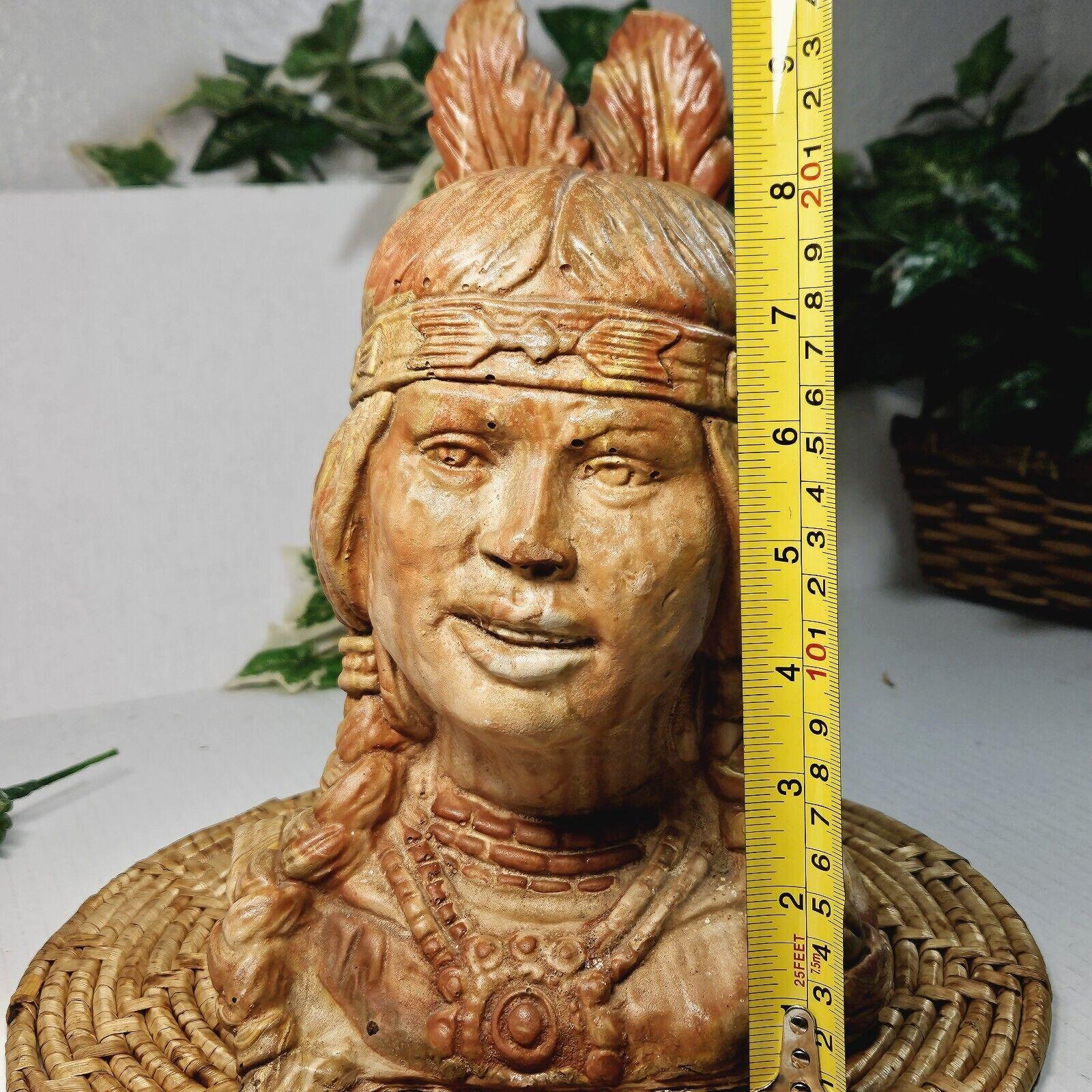 ヴィンテージ ネイティブアメリカン インディアン 女性像 渦巻き 粘土