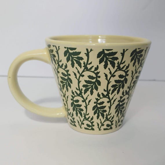 Vtg Roscher Ambiance Coffee Mugs Stoneware Green Cream Floral Leaves Cups -  Etsy Australia