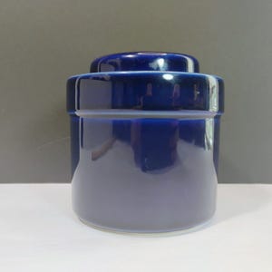 Vtg Pfaltzgraff Cobalt Blue Crock Canister Stoneware Container Food Storage Jar