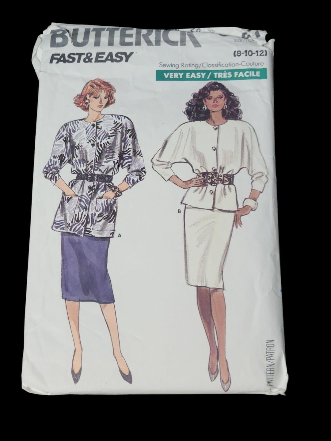 Vtg #5767 Butterick Sewing Pattern Misses 1980s 8 10 12 Fitting Top ...