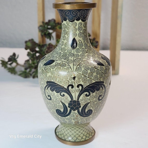 黒と金の花彫刻陶器オーナメント 約70cm 花瓶 花器 壺 アンティーク 黒