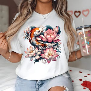 Japanese Art T-shirt Design Png, Flower Png, Tshirt & Sweatshirt Design, Digital Download