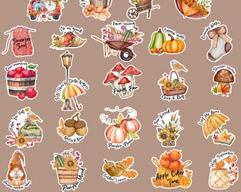 Pegatinas de otoño acogedoras, pegatinas de otoño para diarios, pegatinas de calabaza, pegatinas para diarios, pegatinas para scrapbooking, lindas pegatinas de otoño.