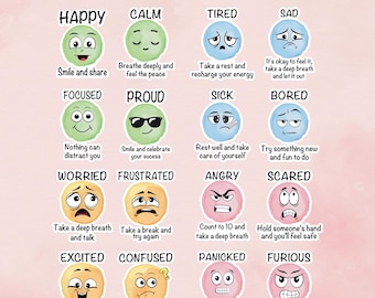 Emotion Stickers, Affirmation PNG, Mental Healthy Sublimation Design, Self Love Stickers, Laptop Stickers, Printable Stickers