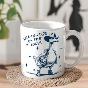 Silly Goose On The Loose PNG Glass Can T-shirt, Cowboy Goose PNG, Funny Goose, Adult Humor Png, Sublimation Design