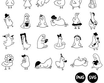 Niedliche Ente SVG Bundle, lustige Gummiente svg, Cartoon Ente svg, Tier zwar, niedliche Baby Ente svg, Ente Clipart, Enten Silhouette, Ente Png