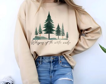 Pine Tree Sweatshirt Sublimation PNG, Christmas Design for Sweatshirt, T-Shirts, Tote Bag, Pillows, Cushion Cover, Digital Download PDF Gift