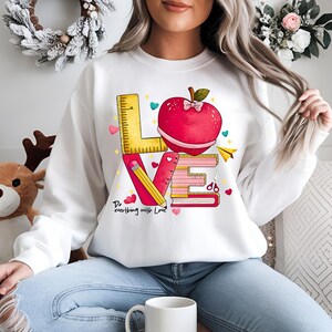Love Valentine Teacher Png, Valentine Shirt Png, School Valentine Png, Teacher Png, Love Png, School Pencil Png, Valentine Gift for Teacher