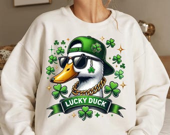 Lucky Duck St. Patrick’s Day PNG, Coquette Retro St. Patrick’s Day, Lucky Png, Irish PNG, Sublimation PDF, Digital Print