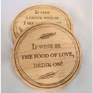 Drunkard Shakespeare Coasters - perfect gift for theatre lovers and book lovers, or drunkards