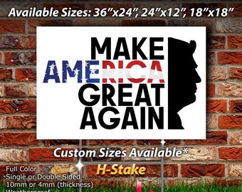 Donald Trump MAGA Coroplast Yard Sign by POTUS 45 47