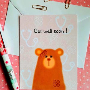 Carte enfant malade , blessé ou hospitalisé , carte de convalescence , pour lui dire qu'on pense à lui .