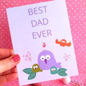Best Dad Ever card, Best of Dads card, pretty Father's Day card, Father's Day postcard.