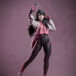 Spidergirl - Peint à la main | Statue de figurine en résine | À collectionner | CA3D