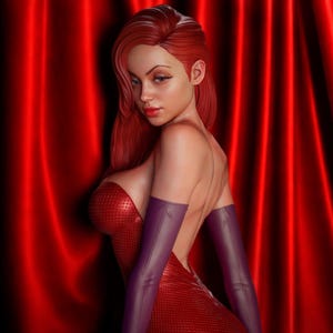 Jessica Rabbit - Handgeschilderd en handgemaakt | Harsen figuurbeeld | CA3D