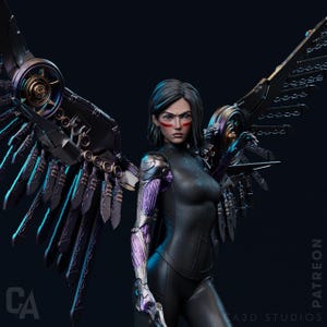Alita - Peint à la main | Statue en résine | Pièce de collection | CA3D