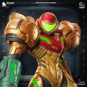 Samus - Peinte à la main | Statue en résine | Pièce de collection | Bulkamancien