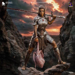 Lae&#39;zel - Peint à la main et fait main | Statue en résine | Bulkamancer à collectionner