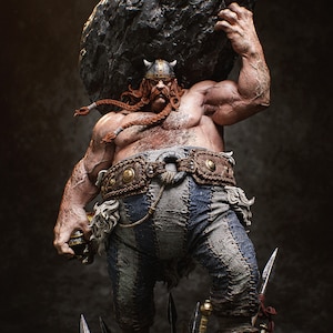 Obélix - Peinte à la main et fabriquée à la main | Statue en résine | Objet de collection CA3D