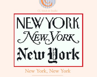 New York City Needlepoint Chart: Classic Fonts, 13 Mesh Needlepoint Pattern (Digital Download)