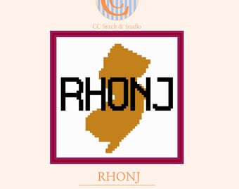 RHONJ Needlepoint Chart - Bravo Real Housewives DIY Canvas (Digital Download) - 13 Mesh