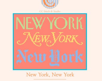 NYC Fonts Needlepoint Chart: Pop Art 13 Mesh Needlepoint Pattern (Digital Download)