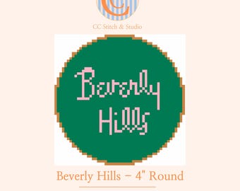 Beverly Hills Needlepoint Chart: Round 13 Mesh Needlepoint Pattern (Digital Download)