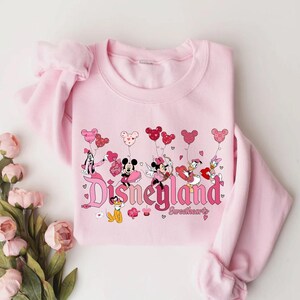 Disneyland Hearts Sweatshirt, Disneyland Valentines Sweater, Mickey And Friends Valentine Sweatshirt, Valentines Day Sweatshirt